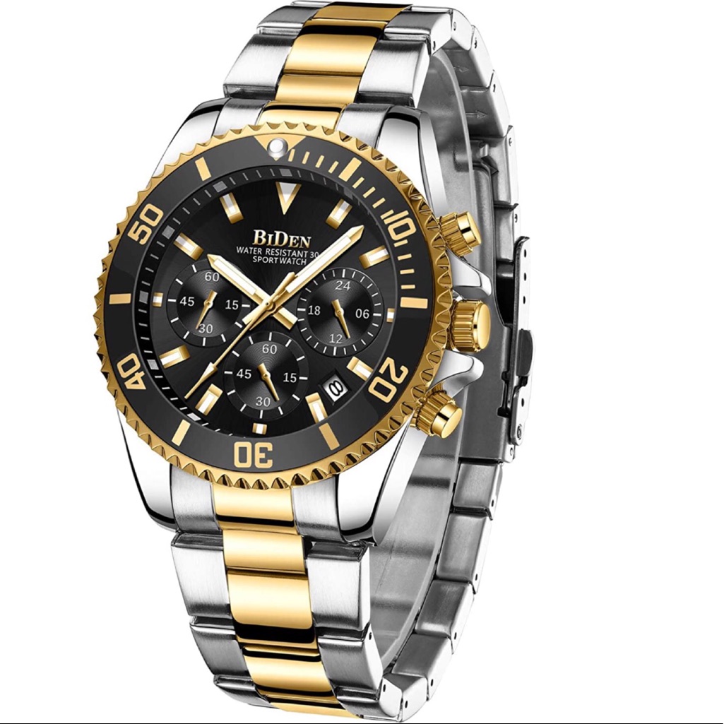 Mens Watch Chronograph Stainless Steel Watch